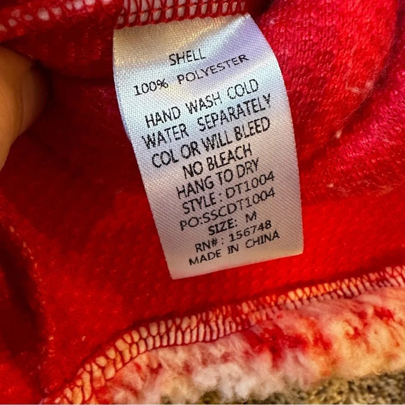 Women's Medium Red Sherpa Sweatshirt - Picture 4 of 7